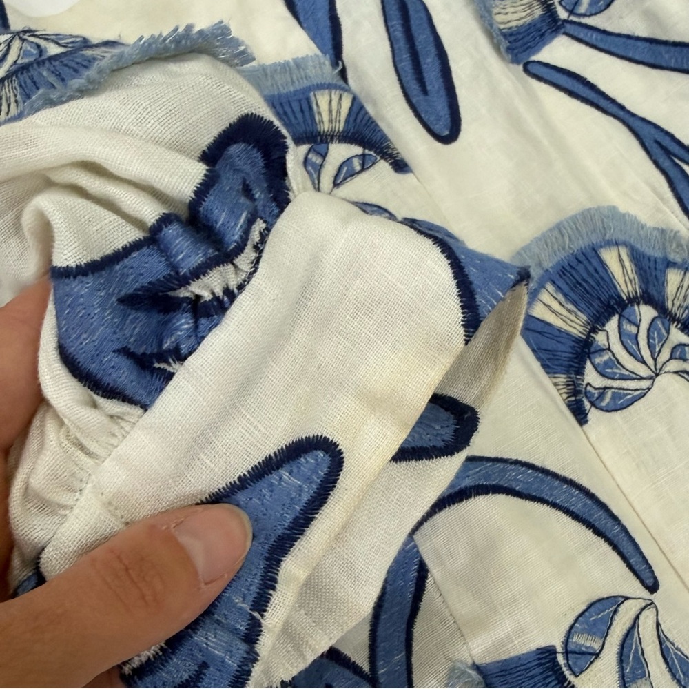 Alexis Women's San Paolo Embroidered Linen Mini Dress In Blue Sz M - Picture 11 of 13